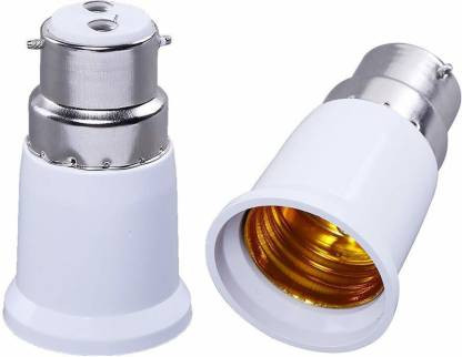 SHAFIRE Screw Base Socket Ceramic Lamp Holder Light Bulb Adapter (White, 2-Piece) Plastic Light Socket  (Pack of 2)