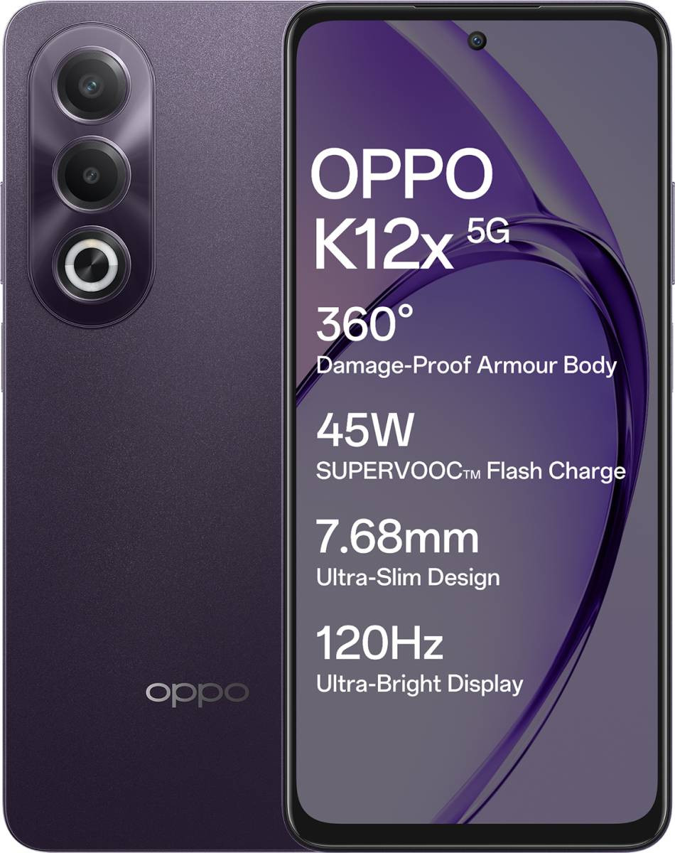 OPPO K12x 5G with 45W SUPERVOOC Charger In-The-Box (Midnight Voilet, 256 GB)  (8 GB RAM)