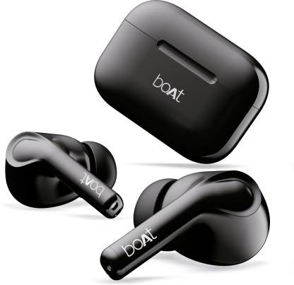 boAt Airdopes 161 with 40 Hours Playback, ASAP Charge & 13mm Drivers Bluetooth Headset  (Pebble Black, True Wireless)